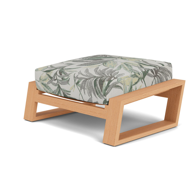 Pursuit Rectangle Outdoor Ottoman Patio Ottoman, Calidora Mist