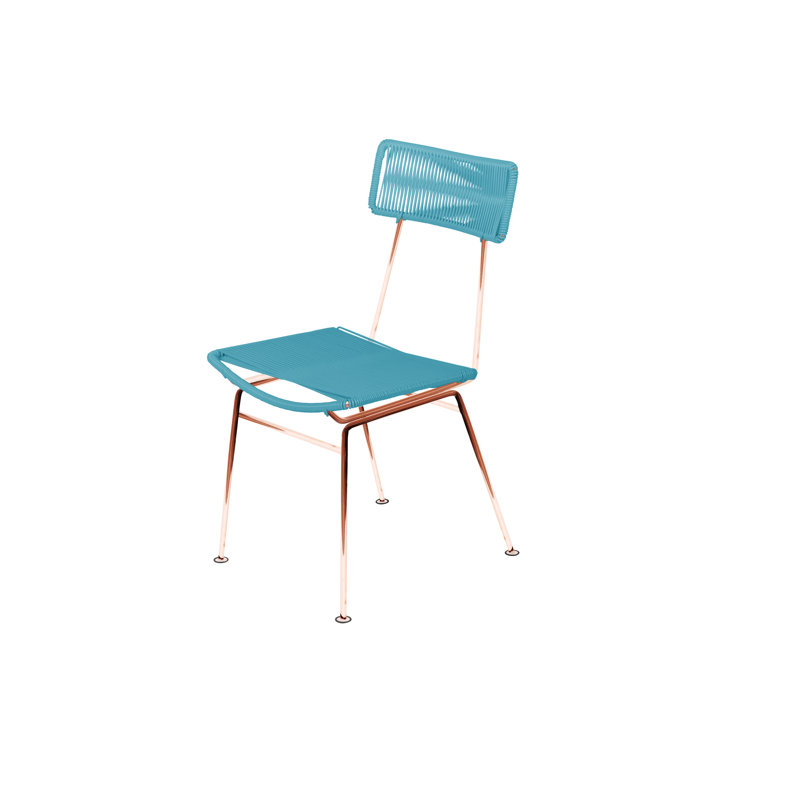 Chaise Hapi, Bleu / cuivre