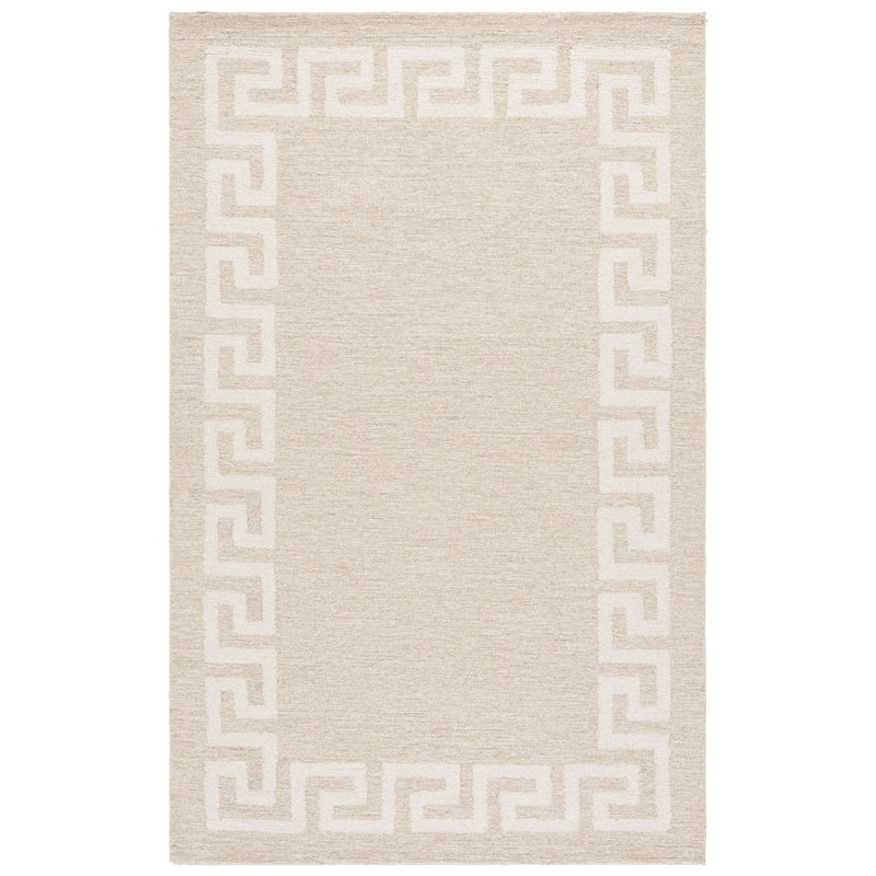 Ebony 780 Hand Tufted Wool/Cotton Geometric Rug in Beige/Ivory, Rectangle 3' x 5'