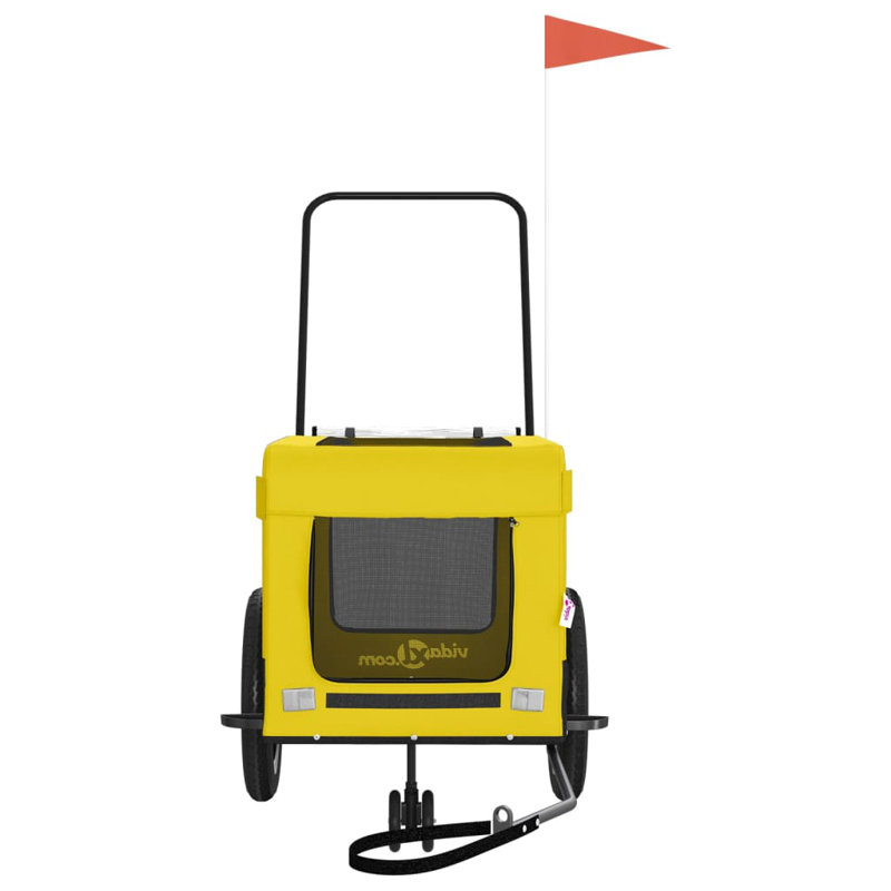 Foldable Pet Bike Trailer, Yellow/Black