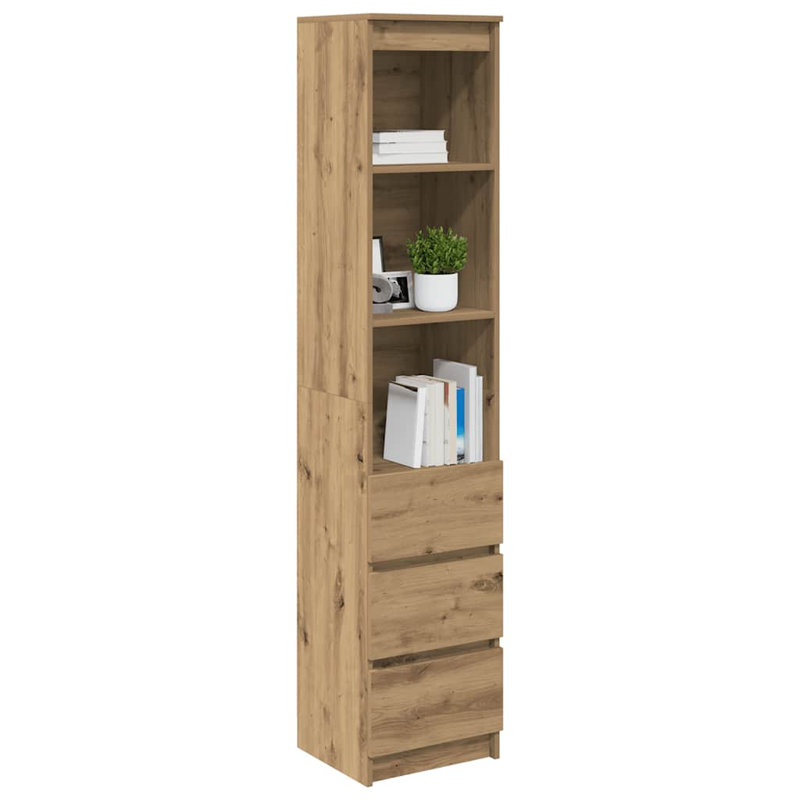 Highboard 37.5X35x180 Cm Engineered Wood, Artisan Oak
