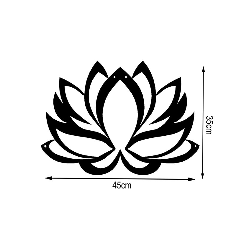 Élégant accessoire mural décoratif en métal, noir, 17,7 po x 13,8 po | Fabrication 100% métal, épaisseur: 0,08 pouce | Parfait pour la décoration intérieure, l'esthétique moderne, le design durable et élégant