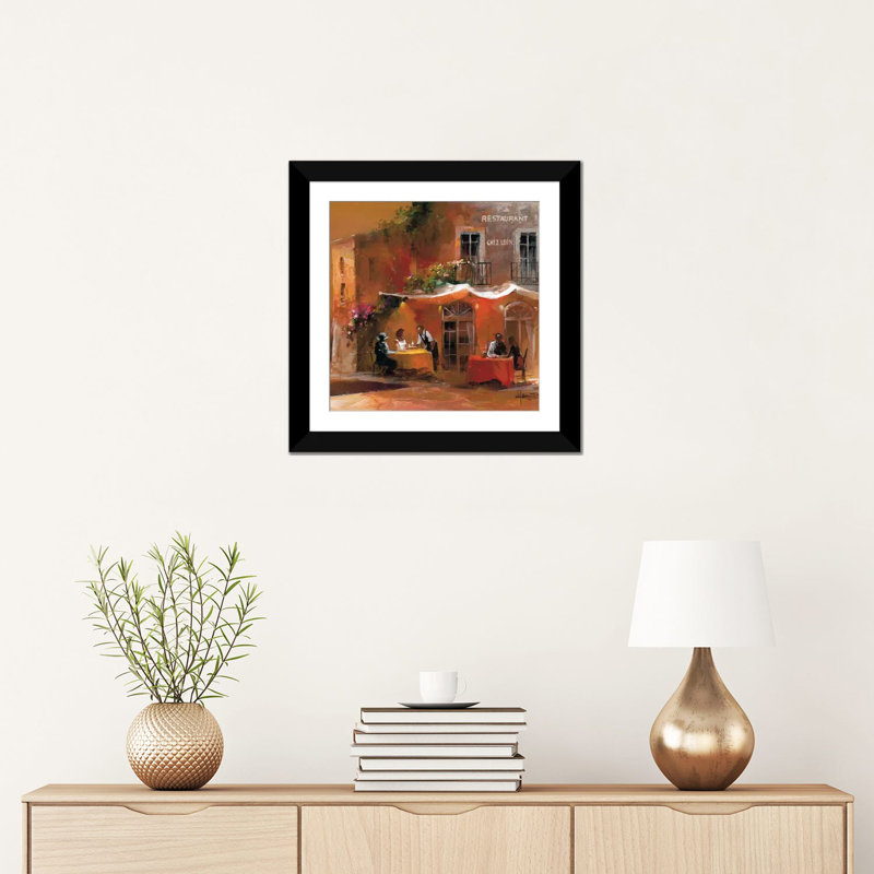 «Dinner for Two IV», reproduction sur toile, Papier d'art encadré noir, Blanc, H 16 po x l 16 po x P 1 po