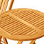 Ensemble bistro 3 pièces en bois d'acacia, meubles de patio pliants avec 2 chaises pliantes et table basse ronde, teck, finition à lattes, pour cour, balcon, terrasse