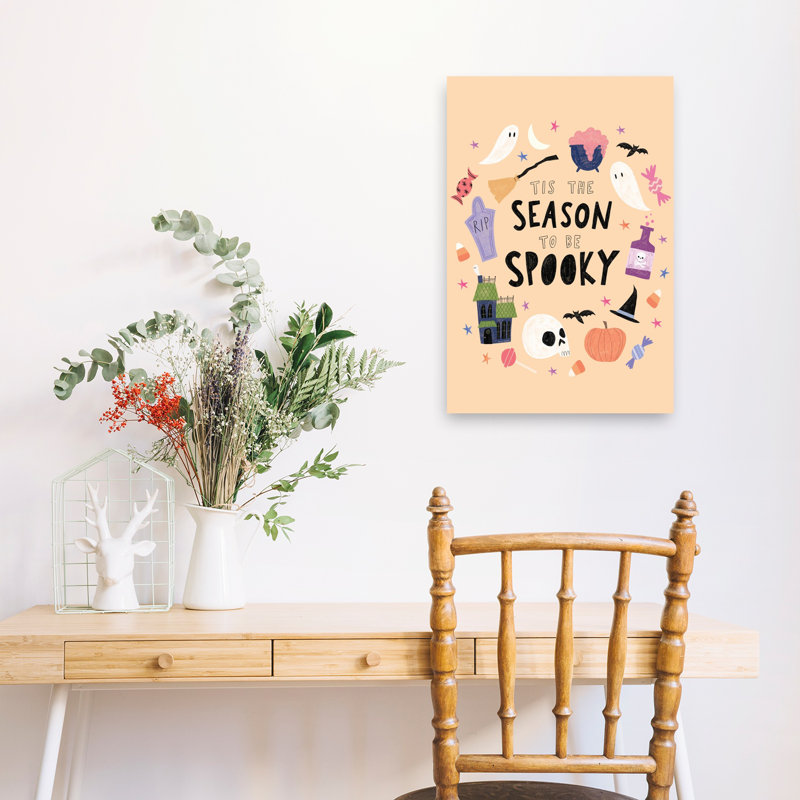 Art mural contemporain fantaisiste «Season To Be Spooky Playful», 24" H x 16" W
