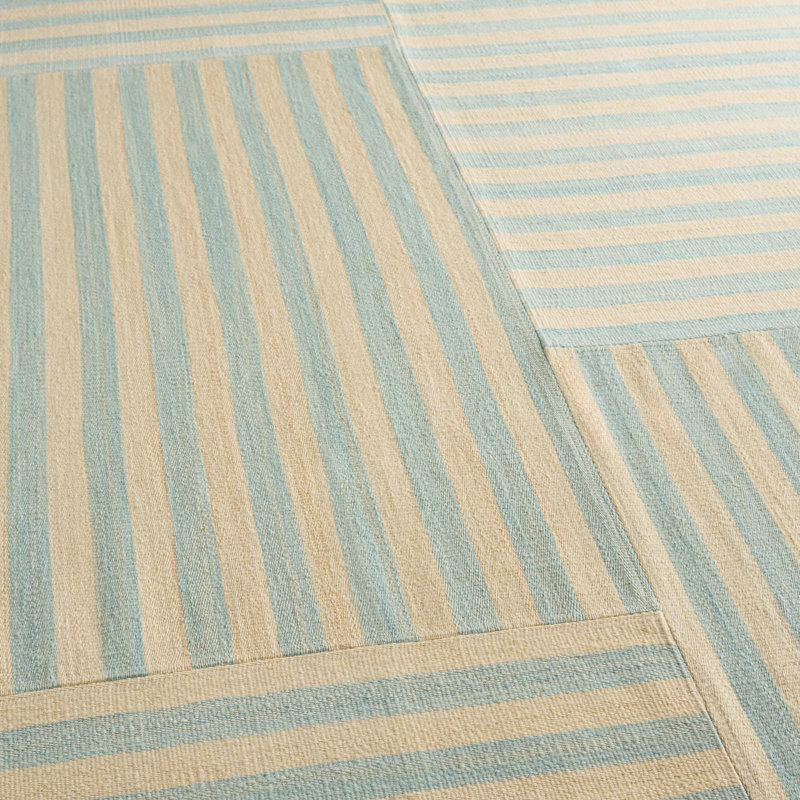 Ralph Lauren Canyon Stripe Patch Wool Striped Rug, Rectangle 10' x 14'