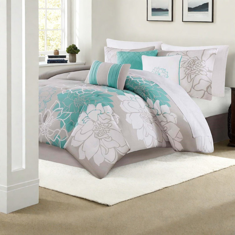 Ensembles de literie élégants à motif floral, satin de coton, confort hypoallergénique pour la maison