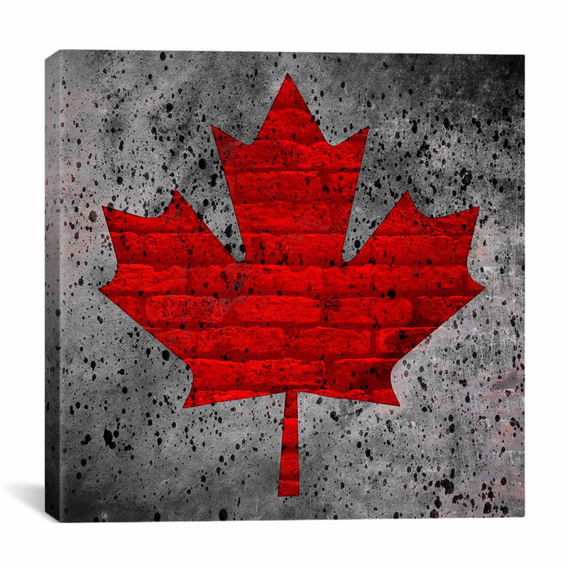Feuille d’érable à pavillon canadien #12 impression sur toile, H 18 po x l 18 po x P 0,75 po