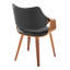 Chaise en bois de noyer et similicuir noir - ensemble de 2-1505273541