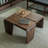 Black Walnut Square Coffee Table Modern Geometric Small Side Table