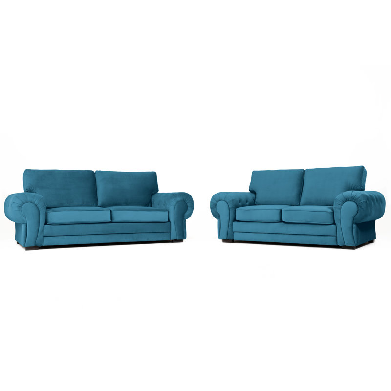 Fonda 2 - Piece Velvet Living Room Set, Ocean