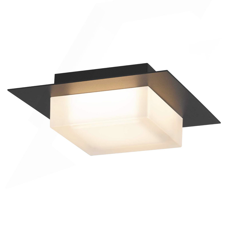 Plafonnier encastré 8 po à DEL noir intégré, H 2,75 po x l 8 po x P 8 po, Noir