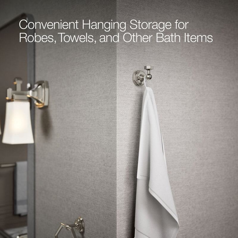 Pinstripe® Wall Mounted Robe Hook, Vibrant Polished Nickel