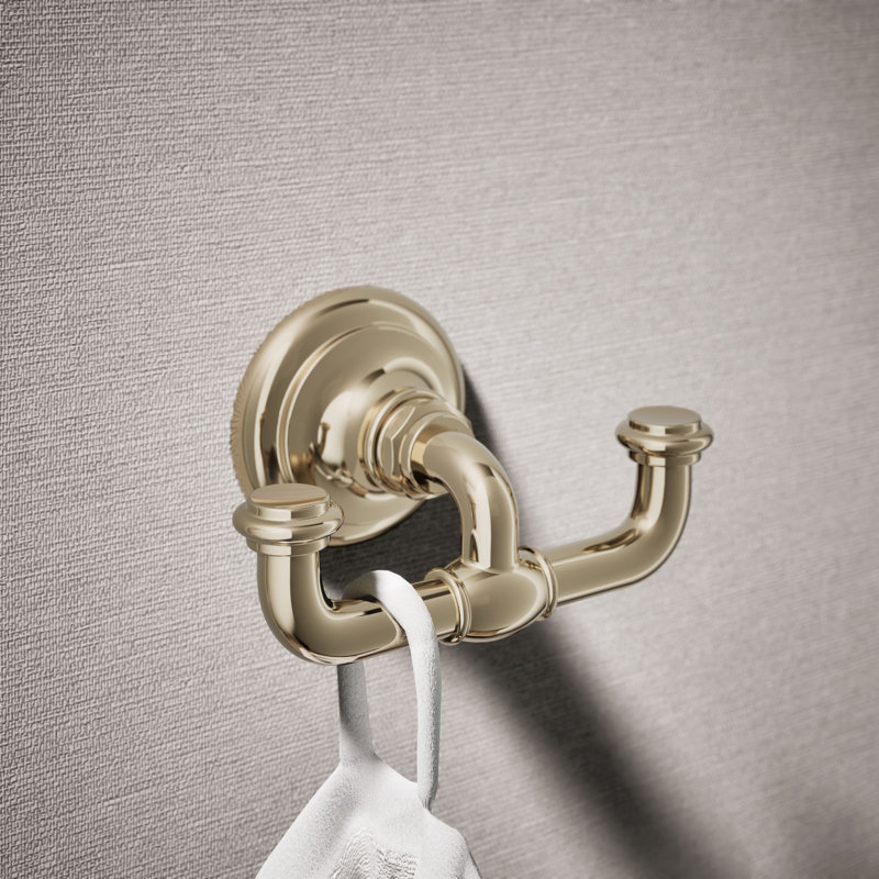 Artifacts Double Wall Mounted Robe Hook, Or