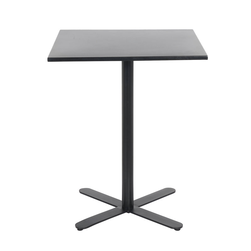 Square Metal Outdoor Dining Table , in. W in. D, 29.5" H x 24" W x 24" L, Frosted Black