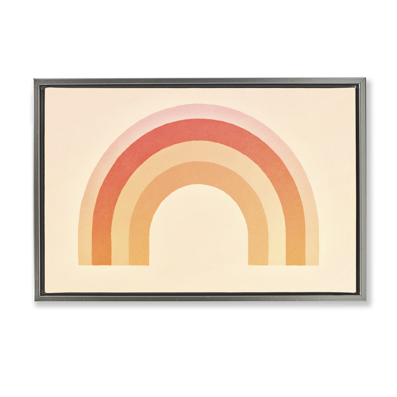 «Boho Rainbow with Gradient», toile flottante encadrée par Andrea Haase, Cadre flottant gris lustré, H 17 po x l 25 po