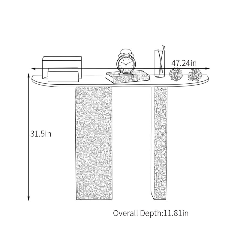 Console moderne en acrylique minimaliste, Vert/transparent, H 31,5 po x l 47,24 po x P 11,81 po