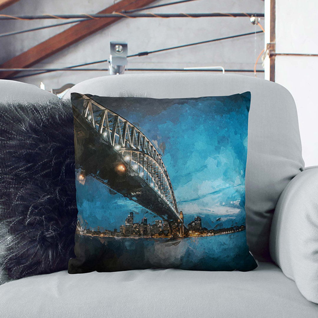 Sydney Harbour Bridge in Australia Cushion with Filling