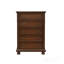 Commode en bois au fini cerisier foncé avec tiroir supérieur doublé de feutre et glissières à pleine extension, parfaite pour les solutions de rangement élégantes.