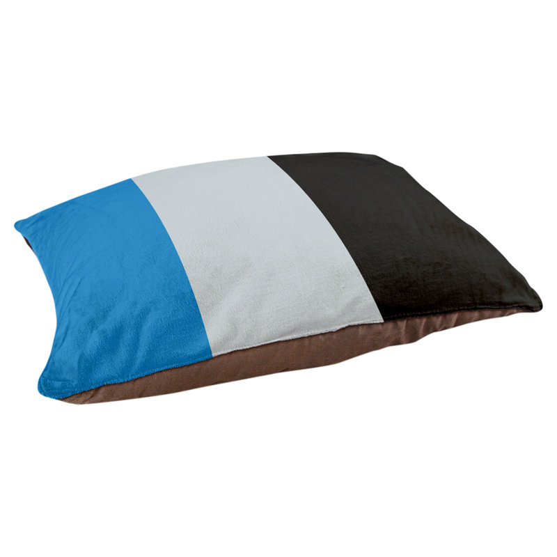 Coussin Designer, Grand (L 40 po x l 50 po), Bleu / argent / noir