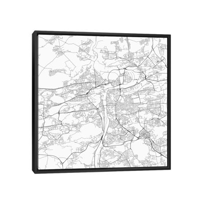 « prague routes », impression sur toile tendue grise
