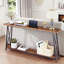 Console rectangulaire en bois manufacturé brun massif-1838734908