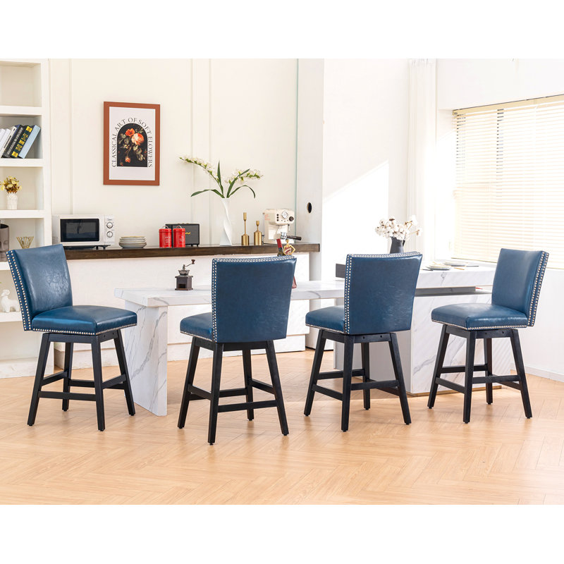 Tabouret de comptoir 26 po Kyrrah, Bleu
