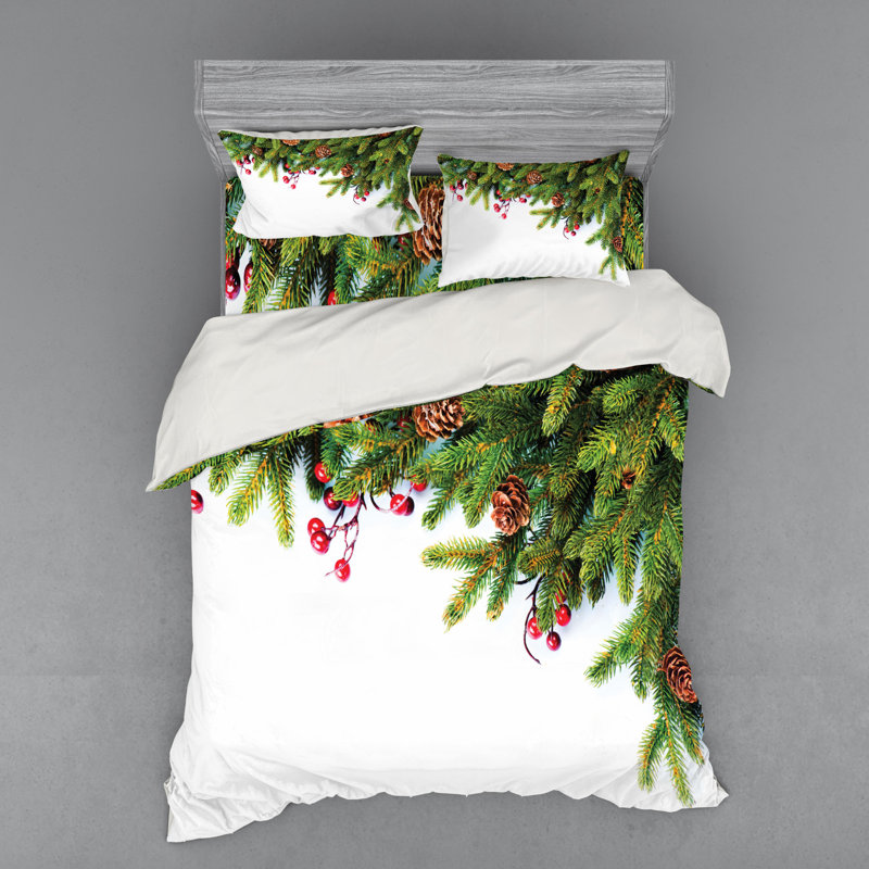Farmhouse / Country Polyester Floral Duvet Cover, Queen Duvet Cover + 3 Additional Pieces