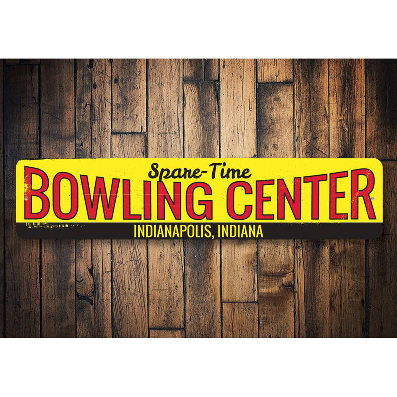 Enseigne en aluminium Bowling Lane, H 4 po x l 18 po x P 0,04 po