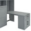 Lit escamotable simple simple avec placard, tiroirs et bureau - gris (OLD SKU: LP000595AAE-1)