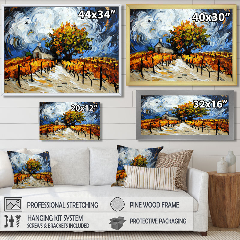 Éclat chatoyant de vignoble II - art mural vignoble, H 12 po x l 20 po, Impression dans un cadre flottant sans passe-parto