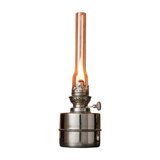Oil Lamp - Extra-Bright Hurricane Lamp with Antique-Style Nickel Body and Glass Chimney - Decorative Kerosene Lantern with Adjustable Wick - Oil Lamps for Indoor Use by Kings County Tools