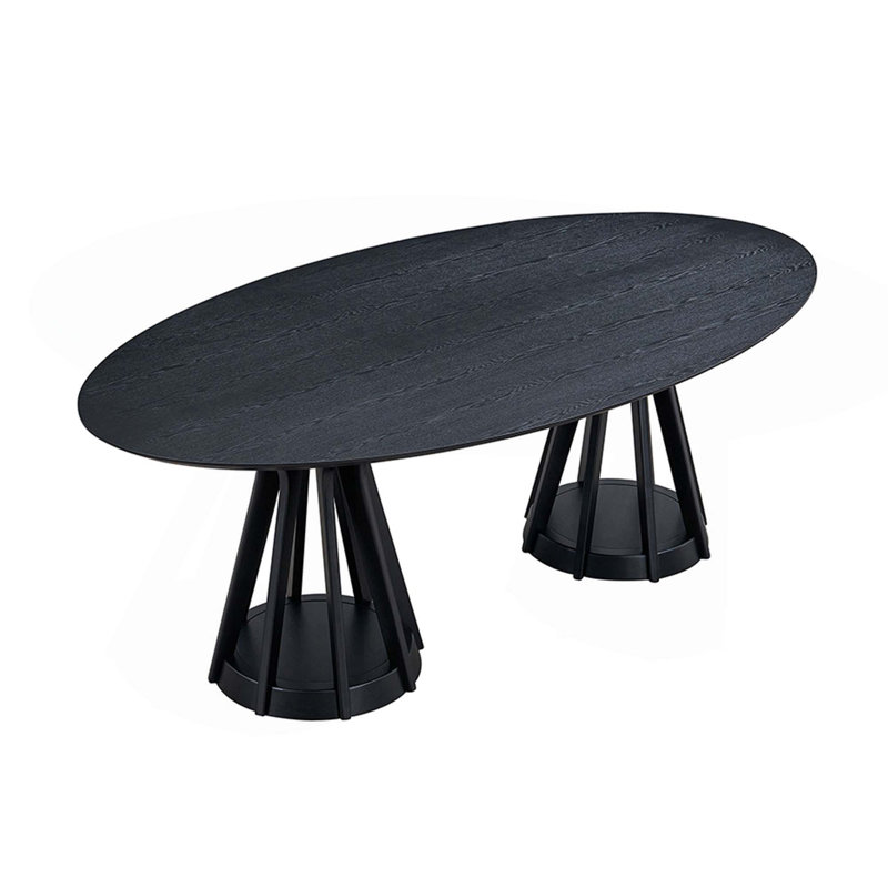 Table de salle à manger 78,74 po, Noir