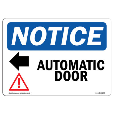 Automatic Door Left Arrow Sign