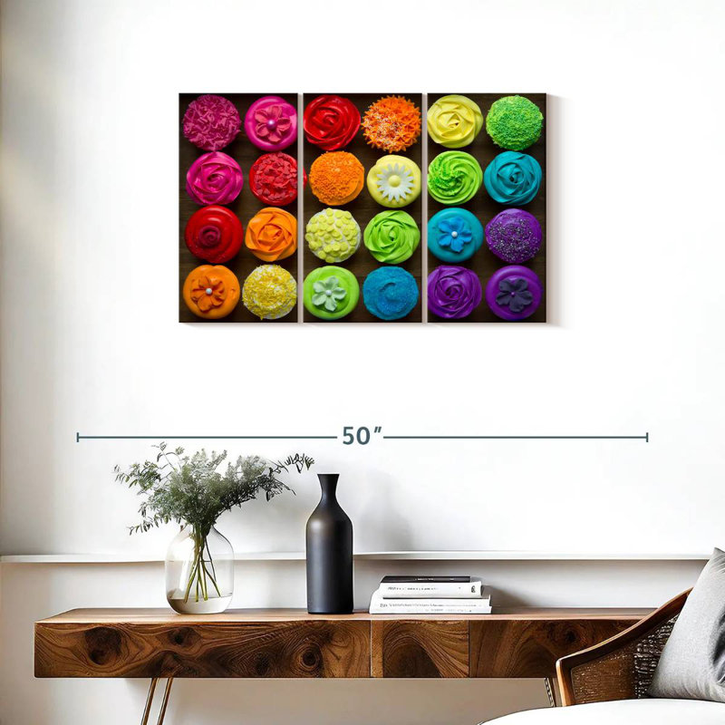 Yarlin Rainbow Cupcakes, 20" H x 33" W