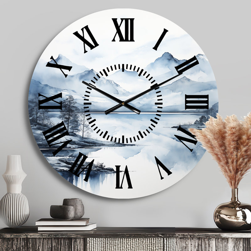 Horloge murale grise et bleue, Médium