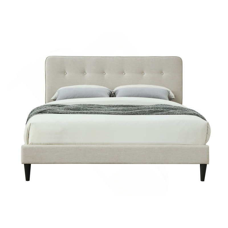 Queen Sized Upholstered Bed In A Box W/ Usb