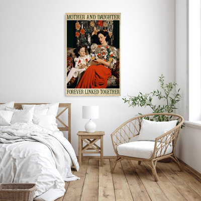 «Mother And Daughter Forever», reproduction d'art graphique sur toile tendue 1 pièce