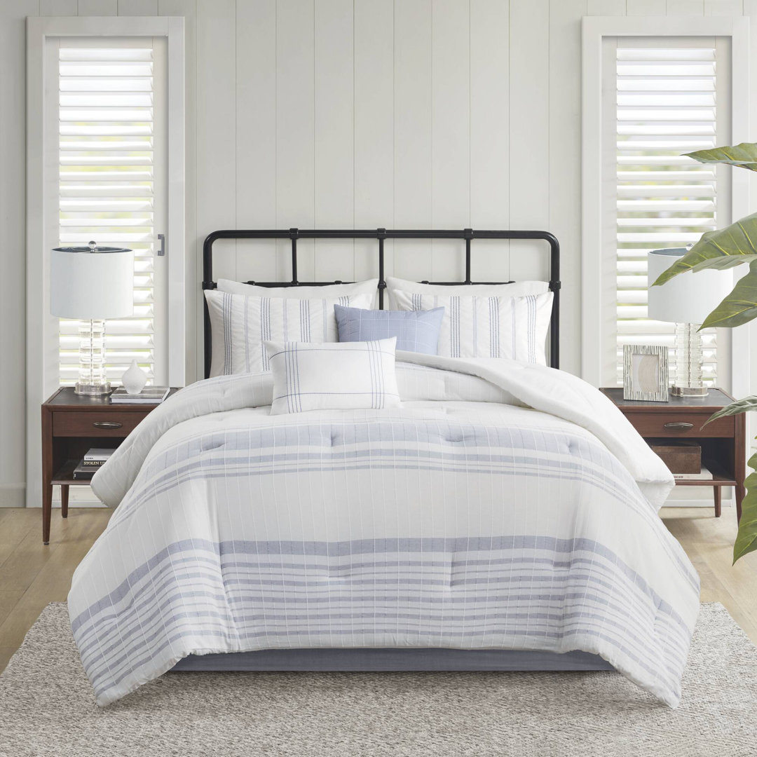Morgan Cotton Jaquard Striped Comforter Set Harbor House 