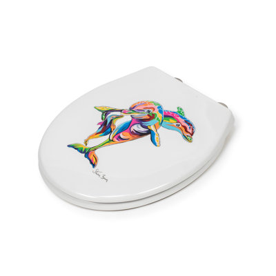 Steven Brown Hannah McWave Flexi-Fix Toilet Seat - Soft Close and Quick Release with Adjustable Hinges, Durable Polypropylene Plastic with Top and Bottom Fixings