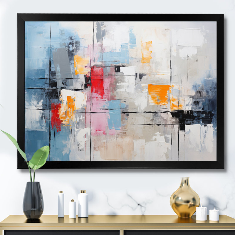 Textile Symphony I - Impression, H 30 po x l 40 po x P 1,5 po, Cadre photo noir