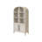 Modern Wood Arched Display Cabinet/Bookcase, Office Shelving, Storage Cabinet, Fully Assembled, White-1549401687
