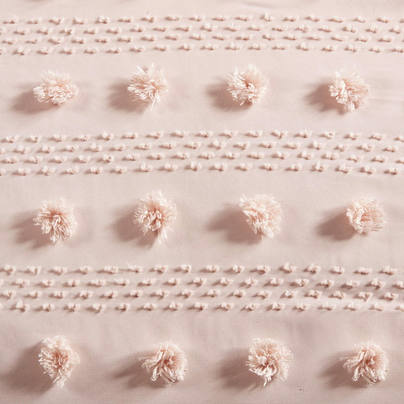 Édredon double / grand avec détails - et traitement de literie appliqué, Édredon double + 2 taies décoratives standards, Rose