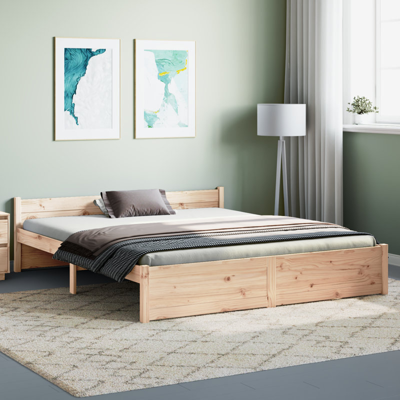 Bed Frame Solid Wood, King (5'), Brown