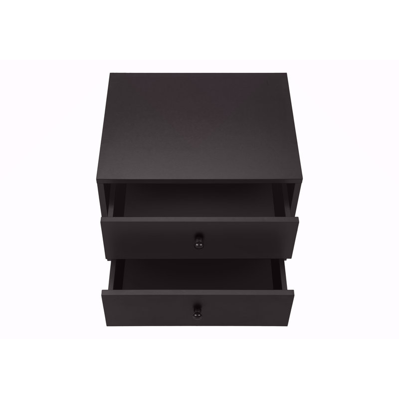 Table d'appoint, table de chevet, table de chevet, table de rangement, tiroir, stratifié, moderne, contemporain, Noir