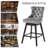 Velvet Upholstered 360° Swivel Counter Height Bar Stool with Back, Nailhead Trim and Sturdy Solid Wood Legs, Comfortable Chair for Kitchen, Dining, Restaurant-1246622146