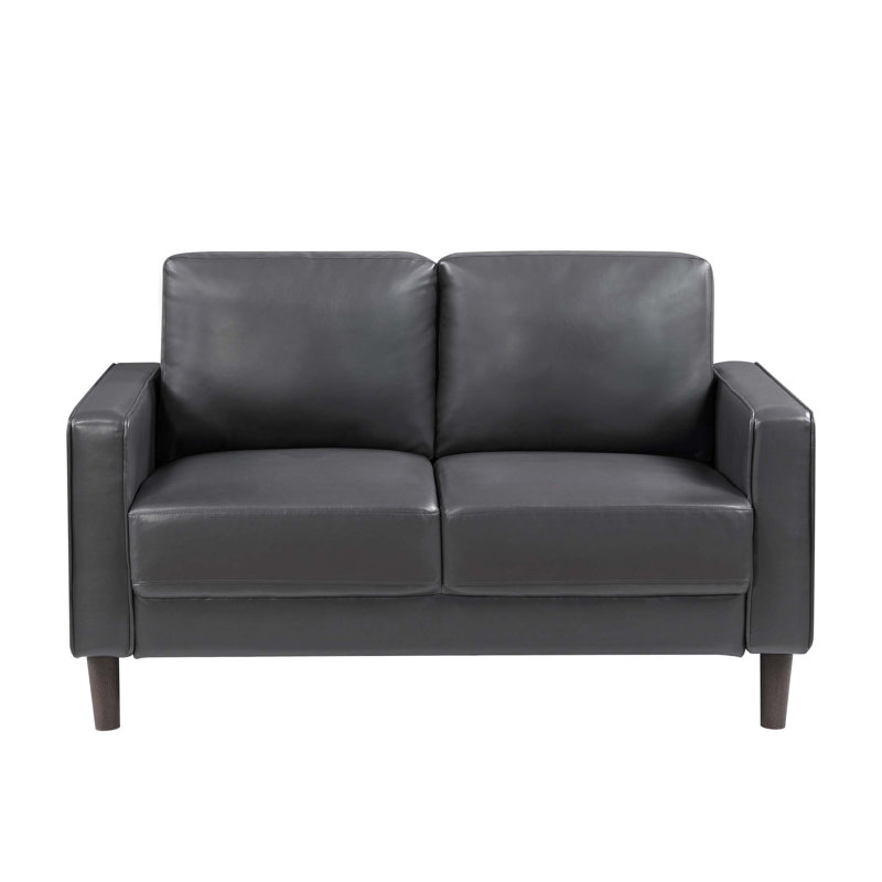 Causeuse rembourrée en similicuir de style moderne avec coussin de siège confortable et dossier en bois massif 1pc