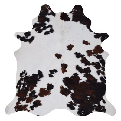 Tapis brun en cuir de vache véritable Norfolk