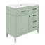 Meuble-lavabo de 36 po avec comptoir en céramique, tiroirs rabattables, tablette réglable et poignées en alliage de zinc, armoire de rangement autoportante-1340364675
