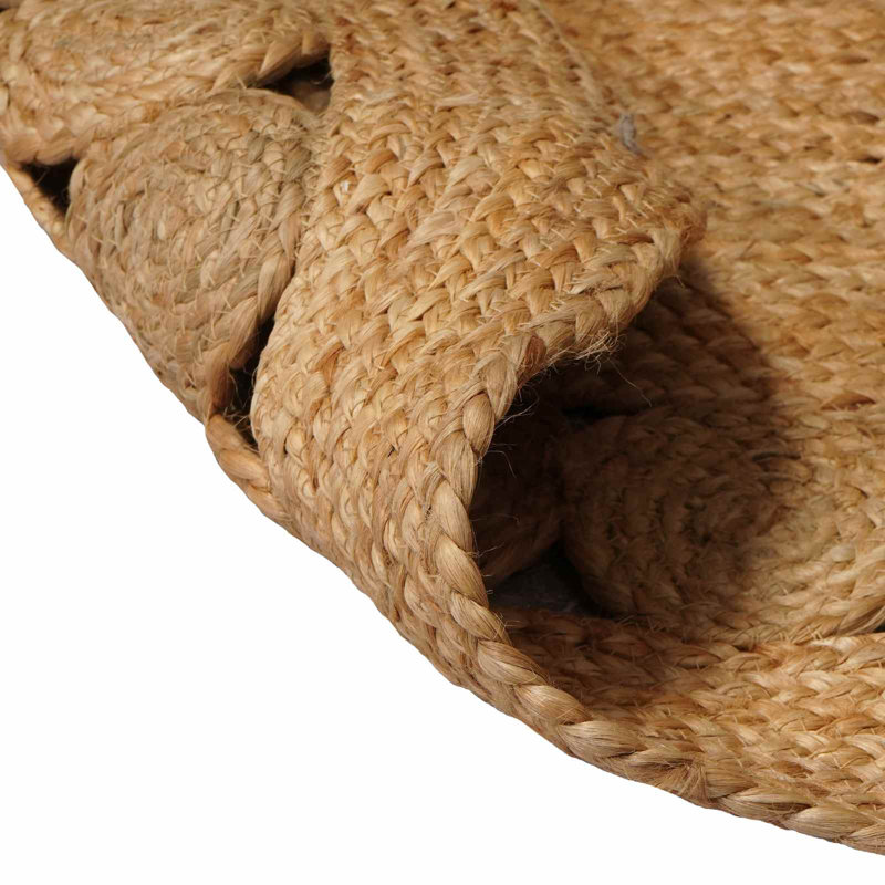 Hand Braided Area Rug, Natural, Round 120cm